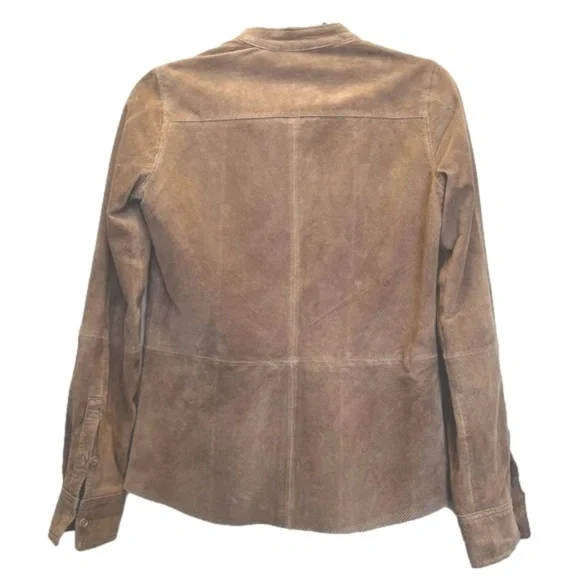 Object Danier Suede Shirt - Like New! Tan Taupe Mocha Color XXS (fits 35” chest) - Picture 2 of 6